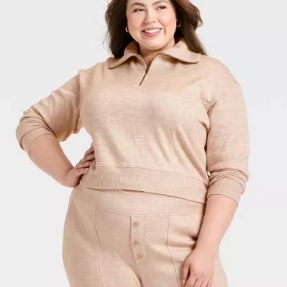 Universal Thread Women's Leisure Studio Quarter Zip Pullover Sweatshirt‎